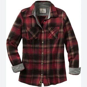 Legendary Whitetails Women’s Red Black Plaid Button Down Shirt Size Medium